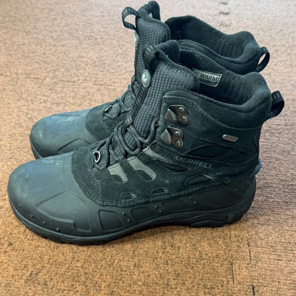 Merrell Thermo Chill Mid Shell Waterproof Winter Boots Mens 9 Black J41917